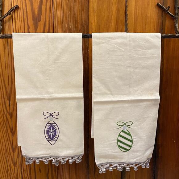 MMW Brand New Linen/Cotton Christmas Tea Towel Set - Picture 2 of 9